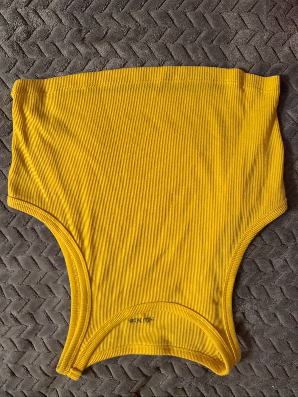 wild fable Yellow Ribbed Strapless Crop Top